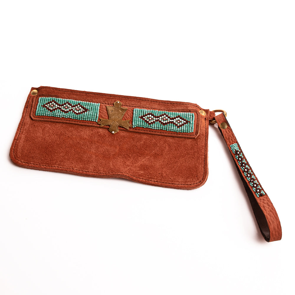 Suede Wristlet Bag