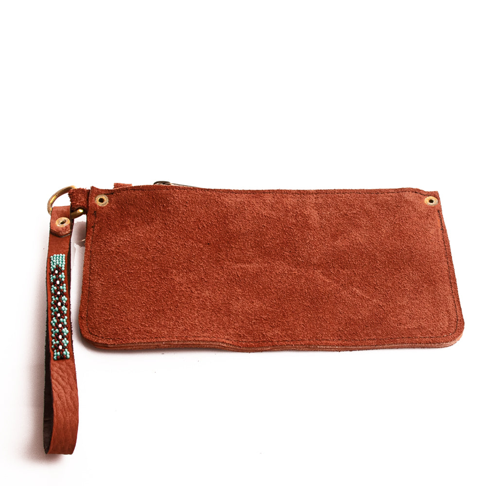 Suede Wristlet Bag