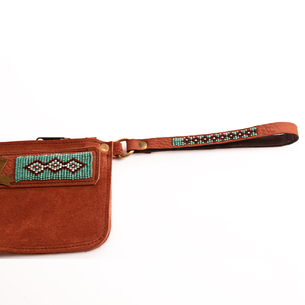 Suede Wristlet Bag