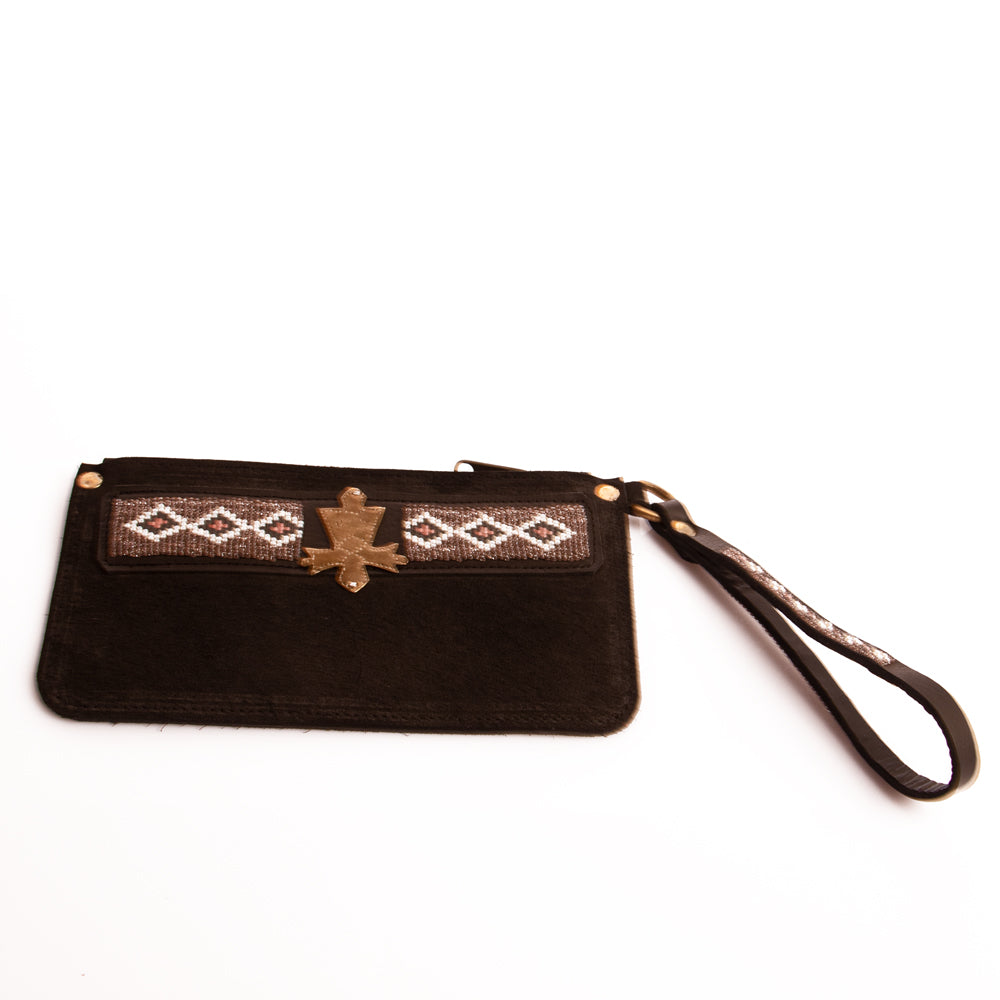 Suede Wristlet Bag