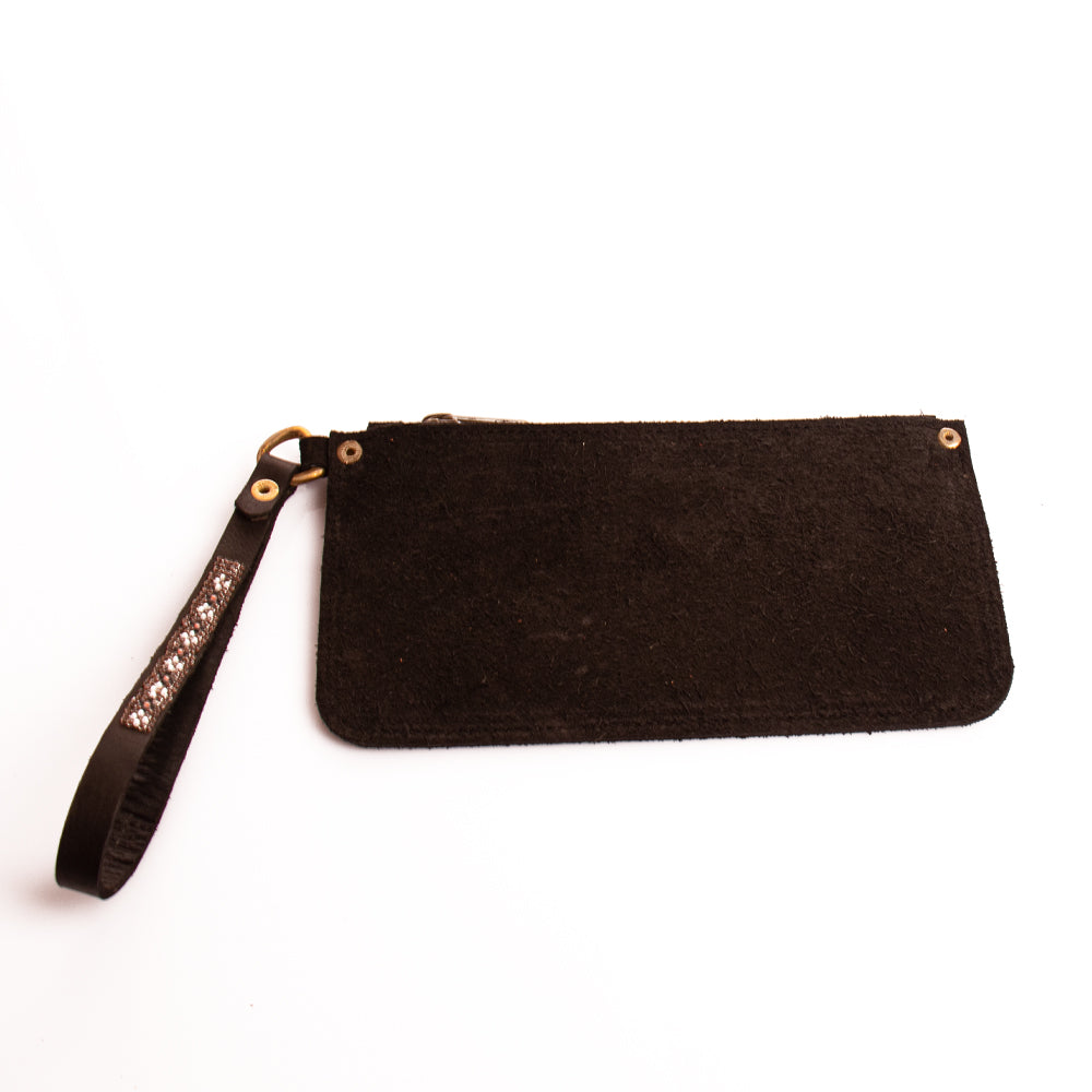 Suede Wristlet Bag