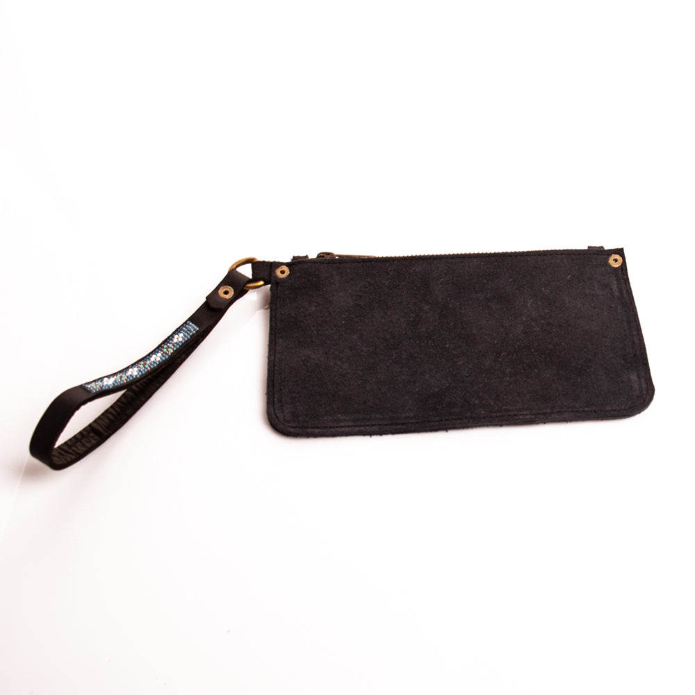 Suede Wristlet Bag