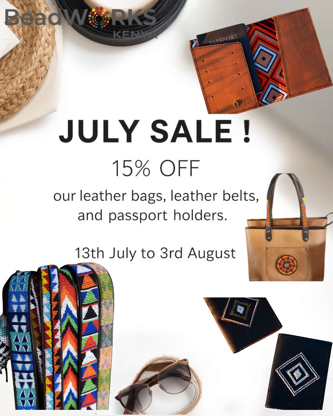15% Off Leather Bags, Passport Holders & Belts: July Sale
