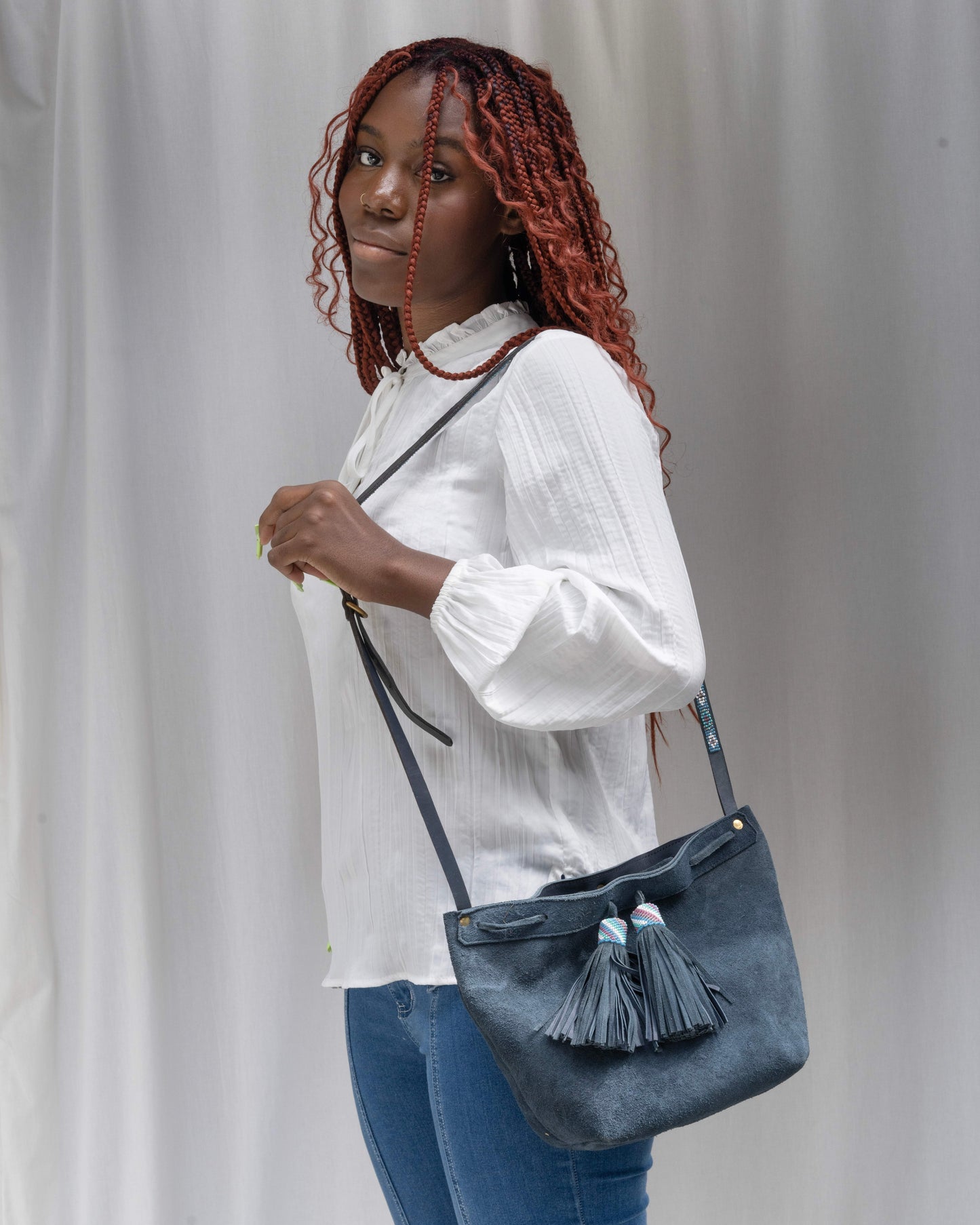 Suede Bucket Bag