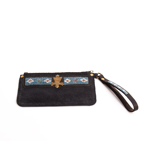 Suede Wristlet Bag