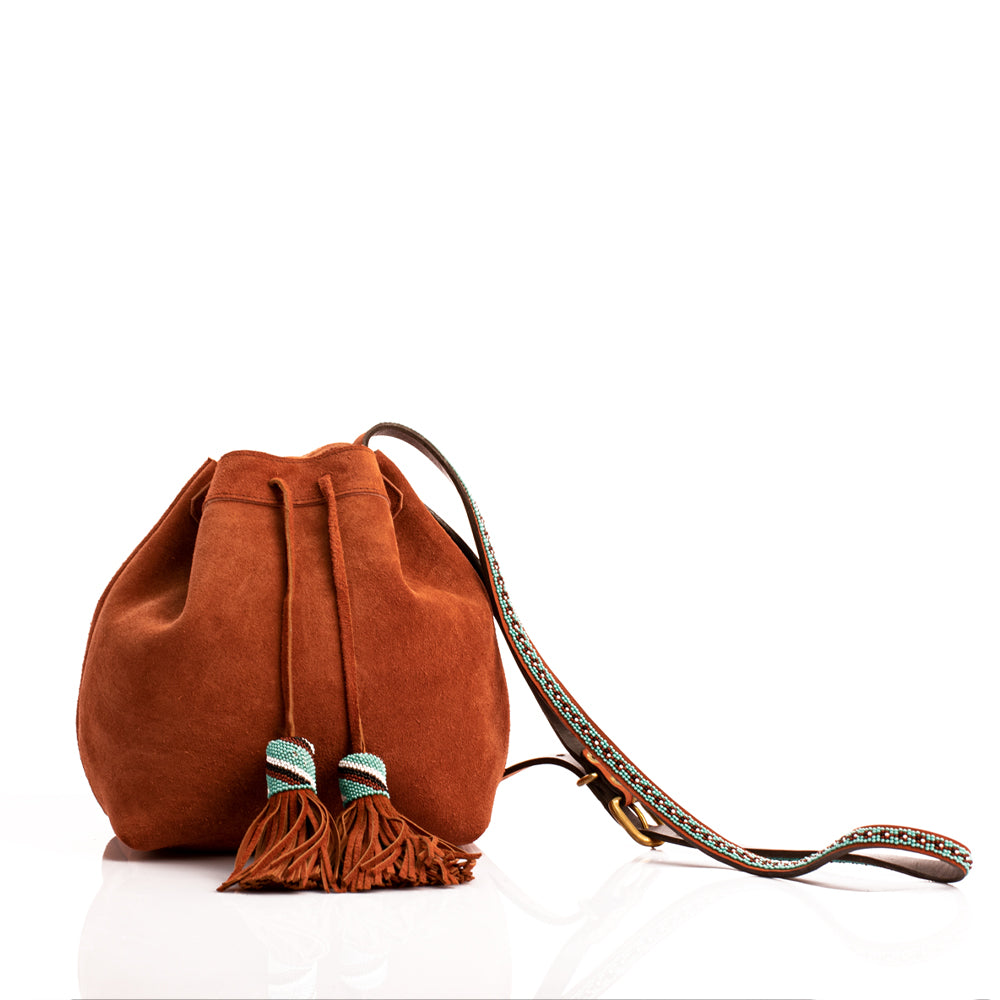 Brown Leather Bucket Bag